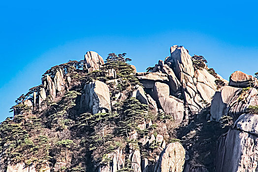 安徽省黄山市黄山风景区天都峰自然景观