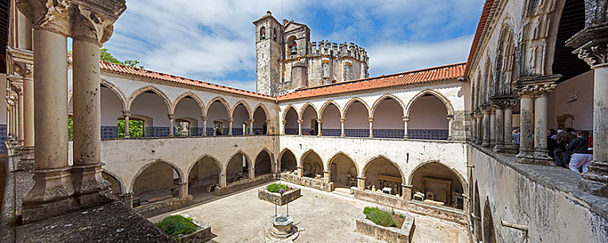墓地,回廊,城堡,圣殿骑士,联合国文化遗产,托马尔,圣塔伦,地区,葡萄牙,欧洲