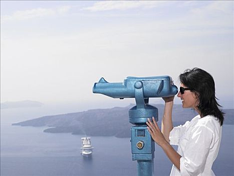 女人,看穿,小型望远镜