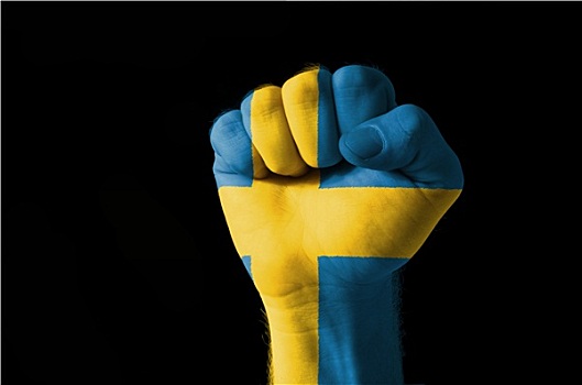 拳头,涂绘,彩色,瑞典,旗帜