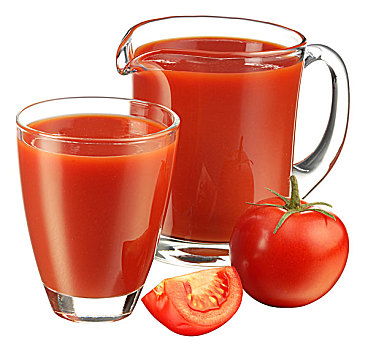 玻璃杯,罐,番茄汁,抠像