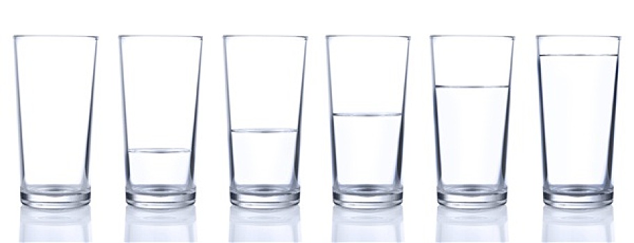 玻璃杯,不同,水
