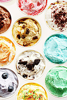 独特,彩色,冰淇淋,白色背景