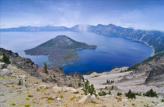 火山湖,火山口,火山,火山湖国家公园,俄勒冈,美国,北美