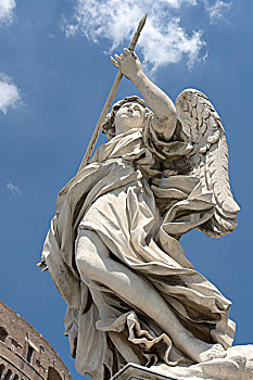 天使,圆屋顶,跪地,一个,雕塑,象征,激情,设计,巴洛克雕刻家贝尼尼,罗马,意大利,欧洲