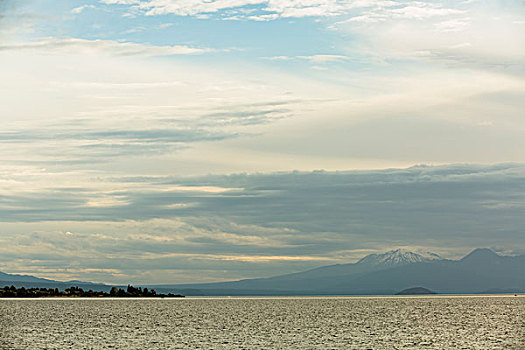 新西兰日落陶波湖