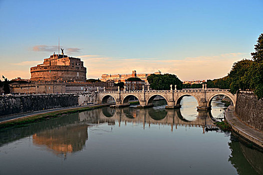 桥,上方,河,台伯河,罗马,意大利