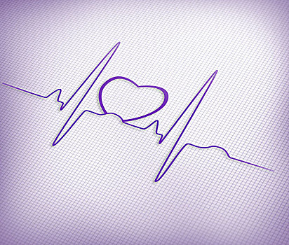 紫色,心电图,线条,心,背景