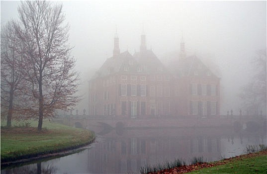 城堡,雾,荷兰