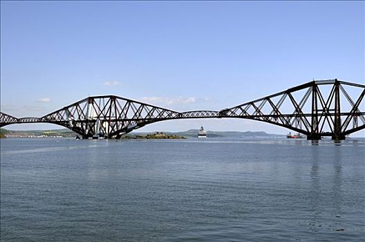轨道,桥,穿过,福斯河,峡湾,靠近,爱丁堡,苏格兰,英国,欧洲
