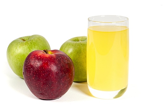 玻璃杯,果汁,苹果