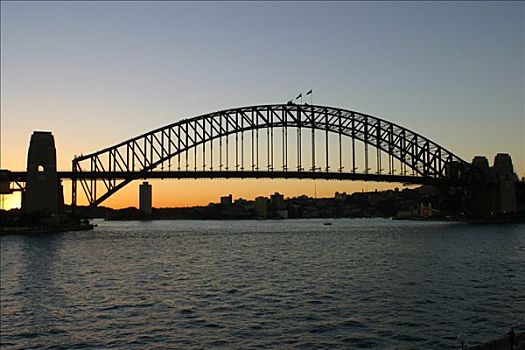 海港大桥,晚上,亮光,悉尼,澳大利亚