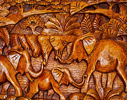 木质,装饰,巴厘岛,风格