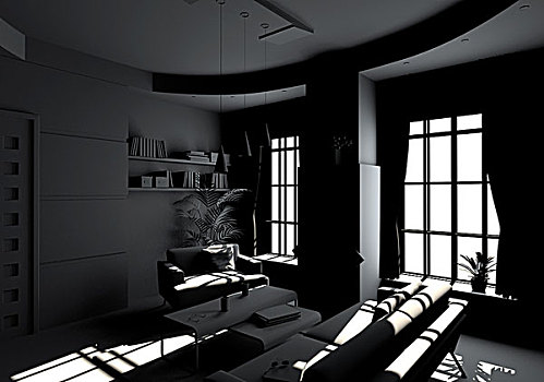 现代生活,室内,黑白,风格