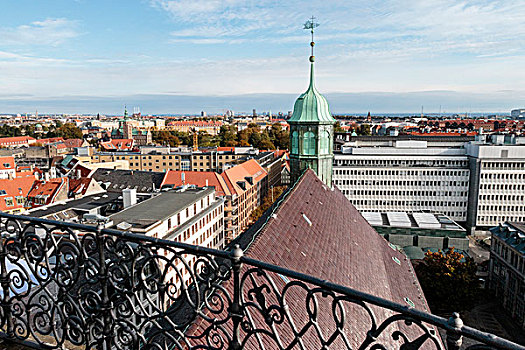 哥本哈根,城市,教堂,风景,市中心,丹麦