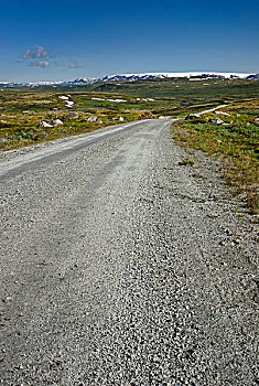 砾石,道路,哈旦格尔维达,霍达兰,高,高原,挪威,欧洲