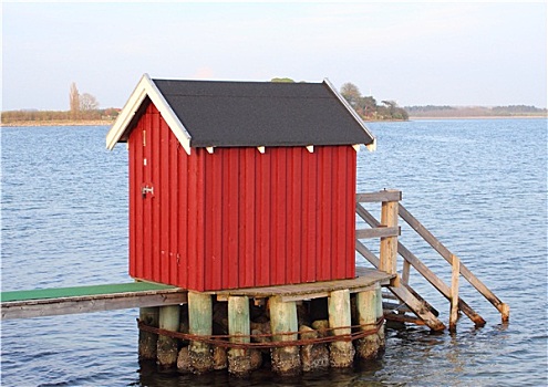 游泳,房子,湖,丹麦