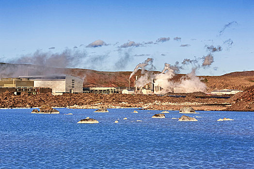 电厂,温泉,雷克雅奈斯,半岛,靠近,雷克雅未克,冰岛,欧洲