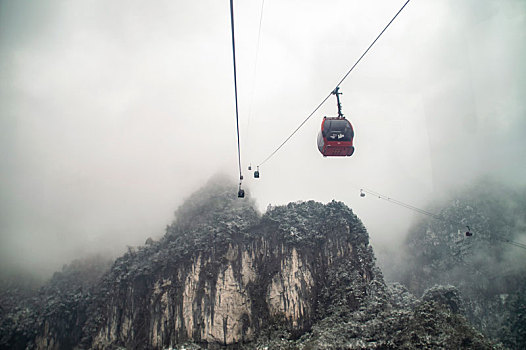 冰雪天天门山索道