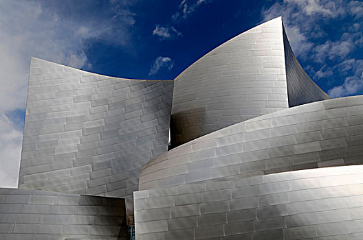 局部,风景,迪士尼音乐厅,设计,洛杉矶,加利福尼亚,美国
