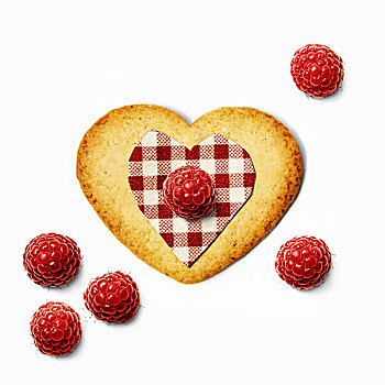 心形,饼干,树莓