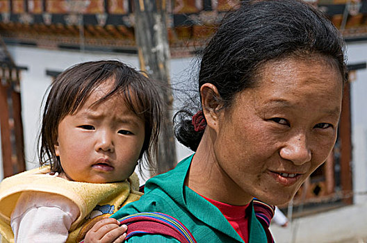 女人,女儿,庙宇,地区,不丹