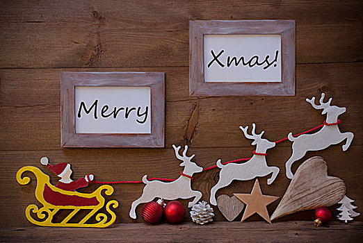 圣诞老人,雪撬,驯鹿,框,圣诞快乐