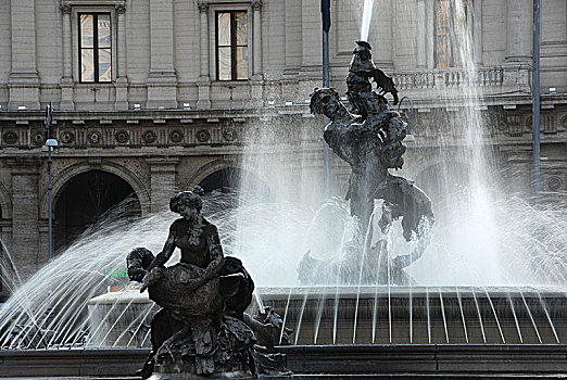 喷泉,广场,罗马,意大利