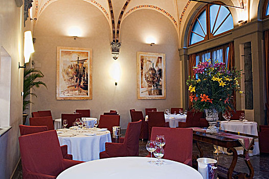 桌子,餐馆,佛罗伦萨,托斯卡纳,意大利,欧洲