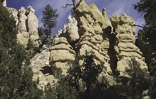 仰视,岩石构造,布莱斯峡谷国家公园,犹他,美国