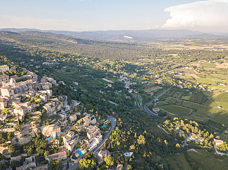 法国普罗旺斯著名景点石头城俯拍
