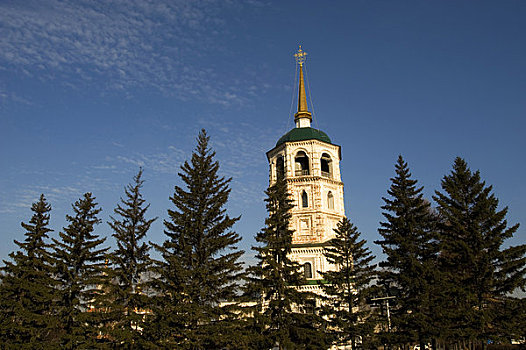 俄罗斯,西伯利亚,伊尔库茨克,教堂