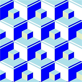 蓝色,抽象,立方体