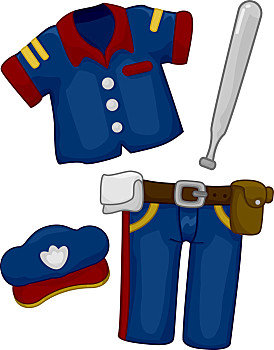 警察,服饰,卡通,插画