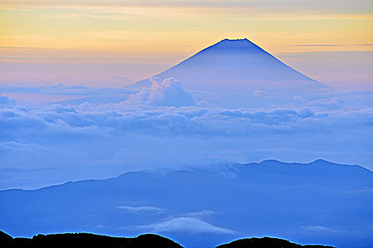 山,富士山,黎明