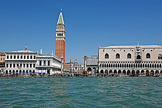 风景,钟楼,宫殿,广场,圣马科,威尼斯,威尼托,意大利,欧洲