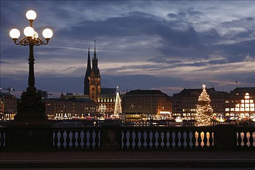 圣诞节,汉堡市,德国,欧洲