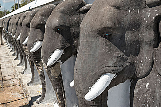 大象,雕塑,佛塔,阿努拉德普勒,斯里兰卡,亚洲