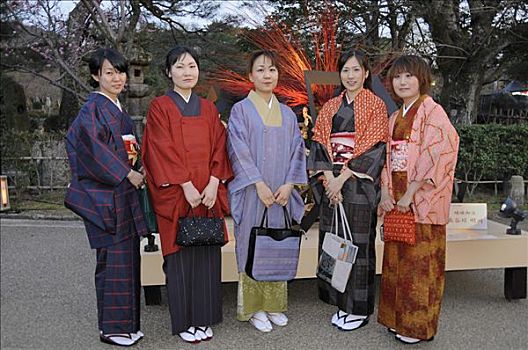 日本人,女人,穿,和服,京都,日本,亚洲