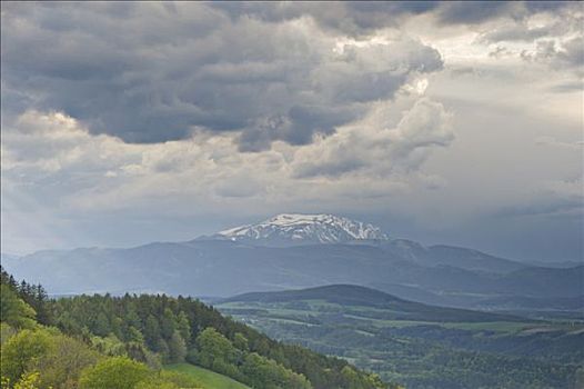 风景,山,接近,雷暴,下奥地利州,奥地利,欧洲