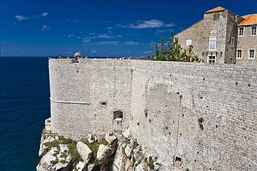 城墙,历史名城,中心,杜布罗夫尼克,拉古萨,杜布罗夫斯克-内雷特瓦县,达尔马提亚,克罗地亚,欧洲