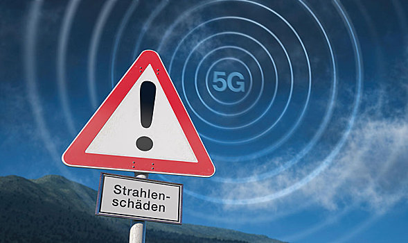警告标识,蓝天,警告,辐射,网络,德国,欧洲
