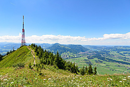 山,顶峰,发射器,风景,士瓦本,斯瓦比亚,巴伐利亚,德国