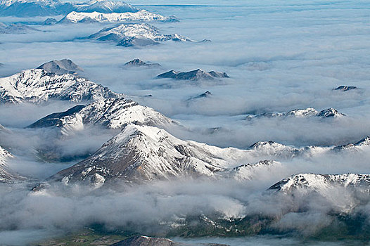 航拍,雾,俯视,北方,边缘,布鲁克斯山,保存,北极,阿拉斯加,夏天