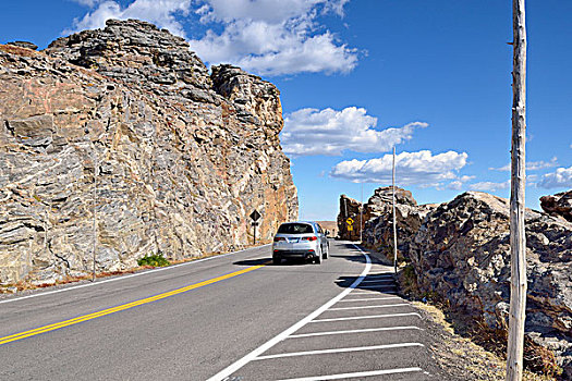 石刻,道路,落基山国家公园,科罗拉多,美国