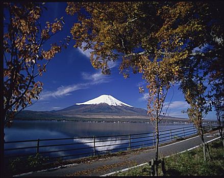 湖,富士山,日本