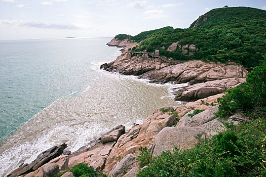 舟山桃花岛海岸线