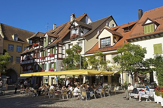 街头咖啡馆,巴登符腾堡,德国,欧洲
