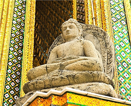 佛,雕塑,皇宫,曼谷,泰国
