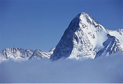 顶峰,攀升,艾格尔峰,云,瑞士